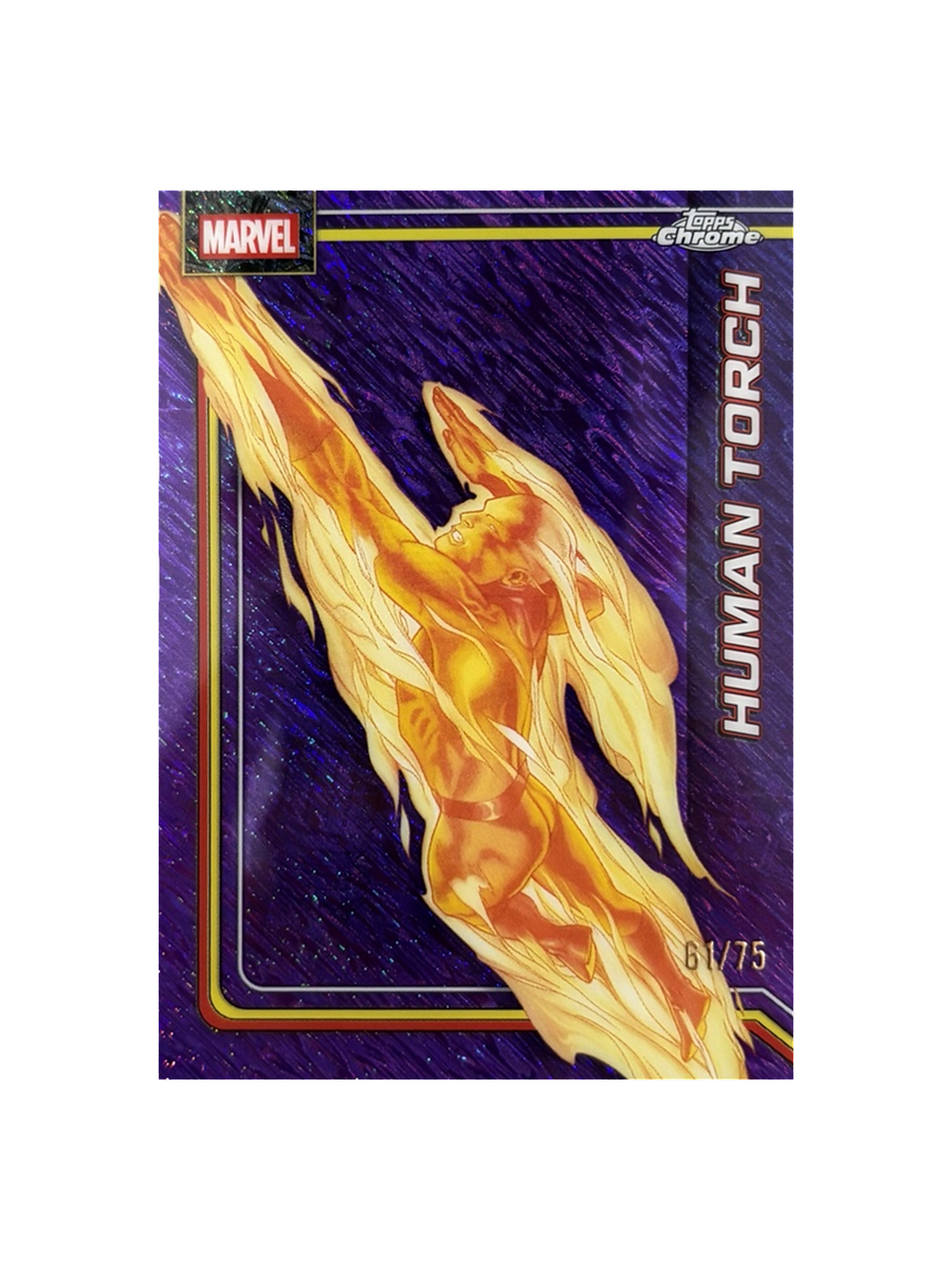 2026 Topps Chrome Marvel – Human Torch #51 Purple Shimmer Refractor /75